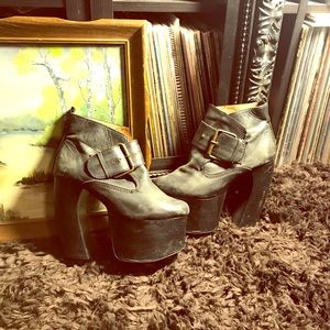 Jeffrey Campbell curved heel platforms